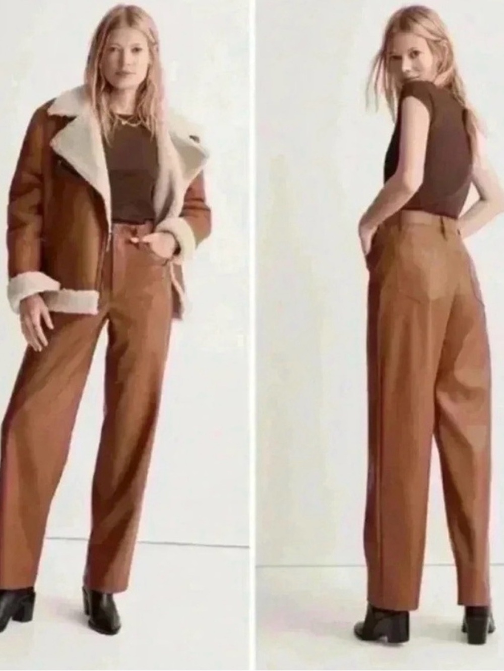 MADEWELL The Perfect Vintage Wide-Leg Pant Faux Leather Edition